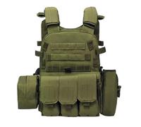Airsoft - Equipo de pecho ajustable con múltiples bolsas , chaleco portador de placas, para entrenamiento de caza al aire libre, paintball, cosplay, juego de rol, combate, de
