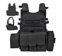 Airsoft Vest,Adjustable Multiple Pouches Sturdy Oxford Fabric Chest Rig,Plate Carrier Vest - For Outdoor Hunting Training Paintball Cosplay Costume Role Play Combat Battle Guard