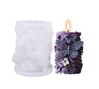 Airssory 1 molde de silicona para hacer velas de mariposa 3D con mariposa de flores para velas de aromaterapia, resina epoxi, fundición