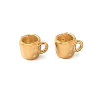 Airssory 10 dijes de acero inoxidable 304 de color dorado para taza de té, bebidas y café, para manualidades, pulseras, collares, aretes, bolsas, llaveros