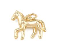 Airssory 10 dijes de latón dorado en forma de caballo con forma de animales salvajes para manualidades, pulseras, collares, aretes, manualidades, bolsa, teléfono, llavero, decoración
