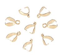 Airssory 10 piezas 304 de acero inoxidable colgante de chapas doradas, colgantes de gancho de oro para collares y joyas, 12 x 11 mm