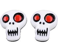 Airssory 10 piezas de cabujones de resina de calavera blanca de Halloween, cabeza de esqueleto con parte trasera plana, para hacer joyas, manualidades, collares, pulseras, aretes, llaveros
