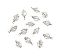 Airssory 100 piezas 304 de acero inoxidable con forma de jaulas de cuentas en espiral de lámpara colgantes de cristal para hacer collares y joyas, 34 x 19 mm