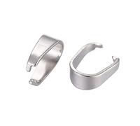 Airssory 100 piezas de acero inoxidable 304 a presión en las fianzas colgantes colgantes colgantes de dijes de conectores de pinza para hacer collares de 7 x 6,5 mm