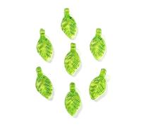 Airssory 100 unids acrílico transparente árbol hoja encantos plástico verde hoja encantos para pendientes collares joyería artesanía fabricación