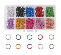 Airssory 1000 anillos de aluminio de 10 colores, anillos redondos abiertos para entusiastas de las manualidades, bricolaje, joyería, 6 x 0,8 mm