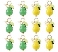 Airssory 12 piezas de 2 estilos de peras de cristal con flores y colgantes temáticos de frutas para manualidades, pulseras, collares, aretes, bolsos, llaveros