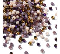 Airssory 1300 cuentas de cristal facetadas redondas facetadas de 4 mm con temática morada aleatoria para manualidades, pulseras, collares, aretes, proyectos de cuentas