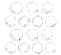 Airssory 21 dijes de 7 estilos con diseño de océano con parte trasera abierta, marcos huecos, bandejas en blanco, dijes para manualidades, joyas, pulseras, collares, aretes, bolsos, llaveros