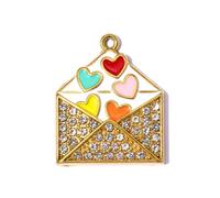 Airssory 3 dijes de acero inoxidable 304 de color dorado con letras de amor para manualidades, pulseras, collares, aretes, bolsas, llaveros, decoración, 22 x 18 mm