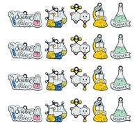 Airssory 30 dijes esmaltados con temática de ciencia química, 5 estilos, dijes de laboratorio de química para bricolaje, joyería, pulsera, collar, aretes, bolsa, llavero, decoración de teléfono