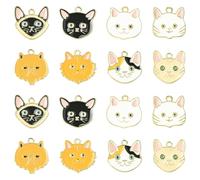 Airssory 32 dijes esmaltados con forma de cabeza de gato de 8 estilos para manualidades, collares, pulseras, pendientes, bolsos, teléfonos, llaveros, decoración
