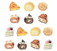 Airssory 35 pines de solapa acrílicos con aguja de hierro, formas de pastel y pan, colores mixtos, 27-30 x 28-31 mm, 7 estilos