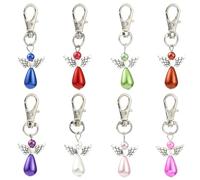 Airssory 40 dijes de plástico con forma de ángel de 8 colores con forma de clip para llavero de alas de hada con cierres de langosta para manualidades, manualidades, bolsos, decoración a granel