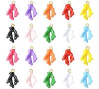 Airssory 40 dijes esmaltados en forma de coral de 10 colores para bricolaje, joyas, collares, pulseras, aretes, manualidades, bolsa, teléfono, llavero, decoración