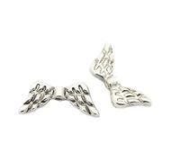 Airssory 50 cuentas de plástico de imitación de metal plateado envejecido, cuentas CCB de 19 mm, cuentas espaciadoras de alas de ángel para hacer joyas, manualidades