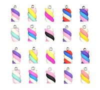 Airssory 50 dijes de malvavisco arcoíris de color aleatorio hechos a mano de arcilla polimérica sintética suave para manualidades, joyería y accesorios de manualidades
