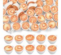 Airssory 50 figuras en miniatura de 5 estilos para taza de café con leche, adorno de resina, mini bebida de café, sin agujeros, exhibición de cuentas para manualidades, decoración del hogar, oficina