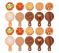 Airssory 50 piezas de 10 estilos de imitación de resina de pizza, cabujones de imitación de alimentos, sin agujeros, cuentas para bricolaje, joyas, adornos, manualidades, decoración del hogar