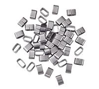 Airssory 50 piezas de acero inoxidable 304 espaciador de dijes rectangulares de gran agujero para hacer joyas y hacer manualidades - 6 x 10 x 5,5 mm, agujero: 4 x 8,5 mm