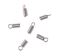 Airssory 50 piezas de acero inoxidable de 2,5 mm de diámetro interior, resorte en espiral, extremos de cordón, puntas, broche, cordón de cuero, acabado, cierre a granel para hacer joyas