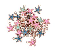 Airssory 50 piezas de colgantes de esmalte de aleación de colores, abalorios de estrellas de mar de animales marinos a granel para collar, pulsera, fabricación y elaboración de joyas, 18 mm