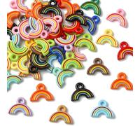 Airssory 50 piezas de estilos mixtos para hornear, pintura acrílica arcoíris, dijes de cielo para bricolaje, joyas, collares, aretes, pulseras, manualidades, bolsa, llavero, decoración de teléfono a