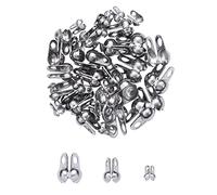 Airssory 60 puntas de cuentas de acero inoxidable 304 de 3 tamaños de calotte extremos de concha cubierta de nudo para hacer joyas, manualidades y decoraciones
