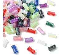 Airssory 80 cuentas espaciadoras de 10 colores de 12,5 x 7 mm con forma de junta de bambú para manualidades, joyas, pulseras, collares, pendientes, manualidades, decoración