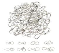 Airssory 80 piezas de 8 estilos de eslabones de infinito de estilo tibetano, dijes de plata envejecida, símbolo del infinito, dijes para bricolaje, joyas, pulseras, collares, aretes, bolsos, llaveros