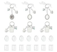 Airssory Abalorio de plata envejecida para marco de fotos, llavero, biseles, cabujón, dijes de memoria para manualidades, collares, llaveros de boda y graduación, Metal