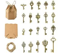 Airssory Abrebotellas de aleación con forma de gato con llave y tarjeta de bolsa de papel para manualidades, pulseras, collares, bodas, manualidades, decoración, Metal