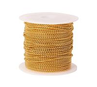 Airssory Cadenas de bolas chapadas en oro de 10 metros soldadas con carrete a granel para hacer joyas, llaveros, etiquetas colgantes, manualidades, 1,2 mm