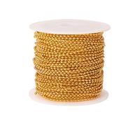 Airssory Cadenas de cuentas de bolas de latón de 32,8 pies (10 m), chapadas en oro de larga duración, soldadas con carrete a granel para hacer joyas, 1,5 mm