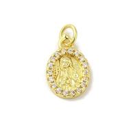 Airssory Dijes religiosos de latón con diseño de animales y plantas, diseño de cruz de María y Virgen María, para bricolaje, joyería, pulsera, collar, aretes, accesorio de manualidades, Latón