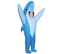 AirSuit® Disfraz Inflable de Tiburón Azul para Niños | Traje de Tiburon Talla 120 a 150cm | Shark Costume | Poliéster Muy Resistente, Cómodo de Usar | Sistema Inflado Incluido | OriginalCorner®