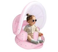 AirSwim Asiento inflable para bebé con toldo desmontable y bomba integrada, silla inflable para bebés de 3 meses en adelante, asiento para bebés, silla inflable para interiores y exteriores, fresa