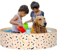 AirSwim Piscina plegable para niños pequeños de 1 a 3 años, caja de arena plegable para bebés, juego en interiores y exteriores sin pelotas, piscina plegable para perros y mascotas, 47 x 12 pulgadas
