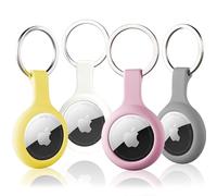 Airtag Case 4-Pack with Keychain，ThingsBag Air Tag Holder Compatible with Apple GPS Locator, Silicone Apple Airtags Cover Protection for Item Tracker, Anti-Lost and Anti-Scratch