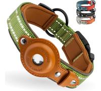 Airtag Collar de Perro con Etiqueta de Aire Directo, Collar de Perro Reflectante para Apple Air Tag para Perros Grandes, Medianos y Pequeños, Verde, Talla XL