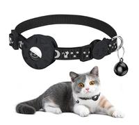 Airtag Collar para gato, collar refectivo para gato con hebilla de seguridad y soporte impermeable para AirTag de 3/8 pulgadas de ancho, collar de gato compatible con Apple Airtag para gatito cachorro