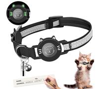 Airtag Collar para gatos grande resistente al agua, collar reflectante integrado con banda elástica, collar para gatos con cierre de seguridad, compatible con Apple Airtag gatitos cachorros
