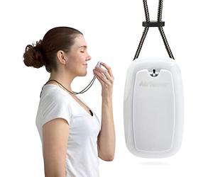 AirTamer A315W - Purificador de Aire Recargable - Generador de Iones Negativos - Contra Gérmenes y Alérgenos - Con Estuche de Viaje de Cuero - Blanco