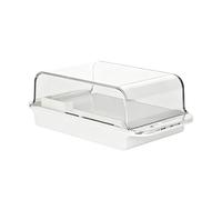Airtight Butter Keeper - Clear Lid Farmhouse Dish | Kitchen Butter Stick Storage System Elegant Covered Serving Tray Freshness Seal Container For Countertop Refrigerator Shelf Home Dorm Camping Use