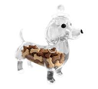 Airtight Dog Treat Jar - Large Glass Pet Food Canister, Fresh-Lock Silicone Seal Snack Holder, Clear Puppy Food Storage Vault, Durable Flour & Pasta Organizer, Modern Countertop Pet Accessory