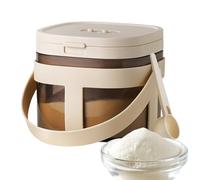 Airtight Formula Container - Stackable Kitchen Organizer for Dry Goods | Leak-Proof Travel Storage Tank with Scraper & Scoop Hanger for Essentials, Snacks and Pantry Staples