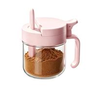 Airtight Glass Jar With Seal - Leak-Proof Seasoning Container For Sugar Salt Honey, Hand Access, Clear Kitchen Storage Jar, Dishwasher Safe, Stackable Design
