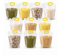 Airtight Grain Storage Bags With Handle, Reusable Cereal Bag and Rice Container, Moisture Proof Food Storage Bag for Dry Goods, Flour, Beans, Pet Food, Kitchen Pantry Organization (10pcs,5L)
