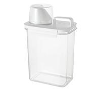 Airtight Laundry Detergent Dispenser | PVC, 13 x 8 x 18/24/30 cm, 1100/1800/2300 ml | Transparente Storage Container With Measuring Cup, For Powder Oro Liquid, Organization, 1 pc
